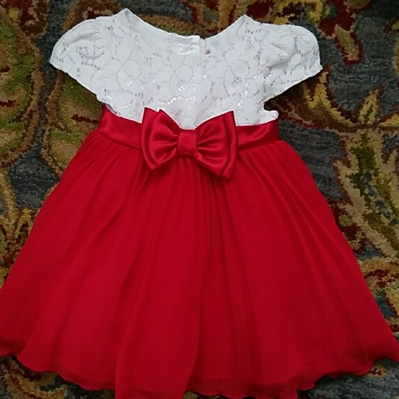 red and white frock for baby